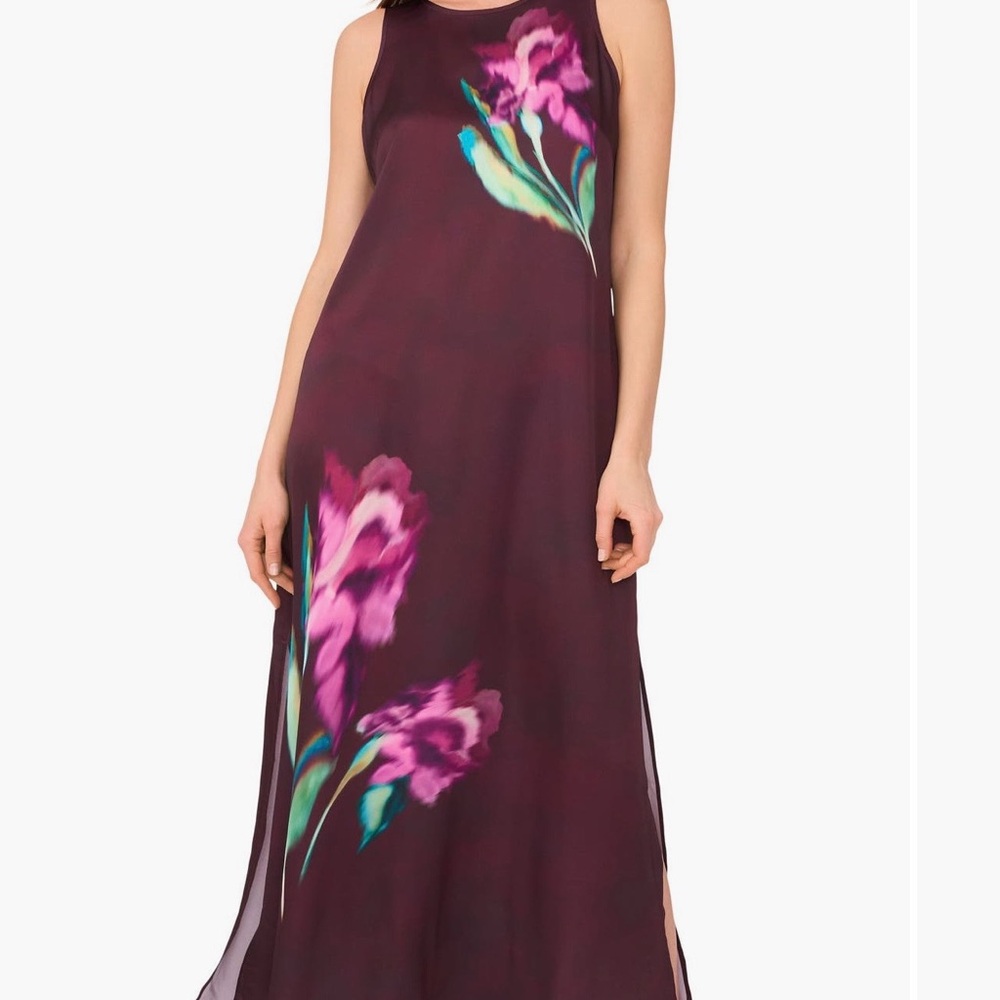 Vince Camuto Purple Floral Maxi Dress